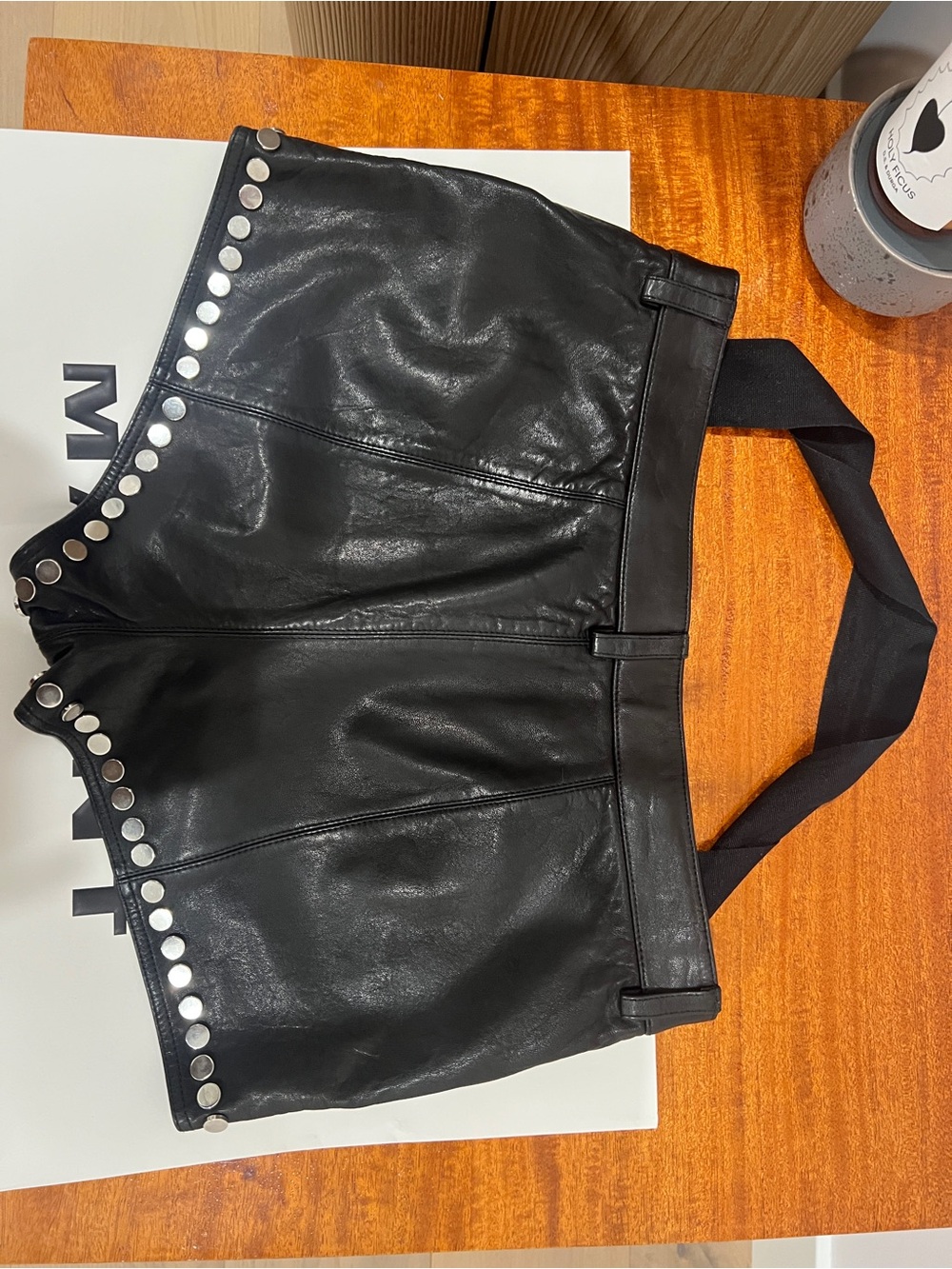 Isabel Marant Elsanna Black Studded Leather Shorts - Picture 3 of 10